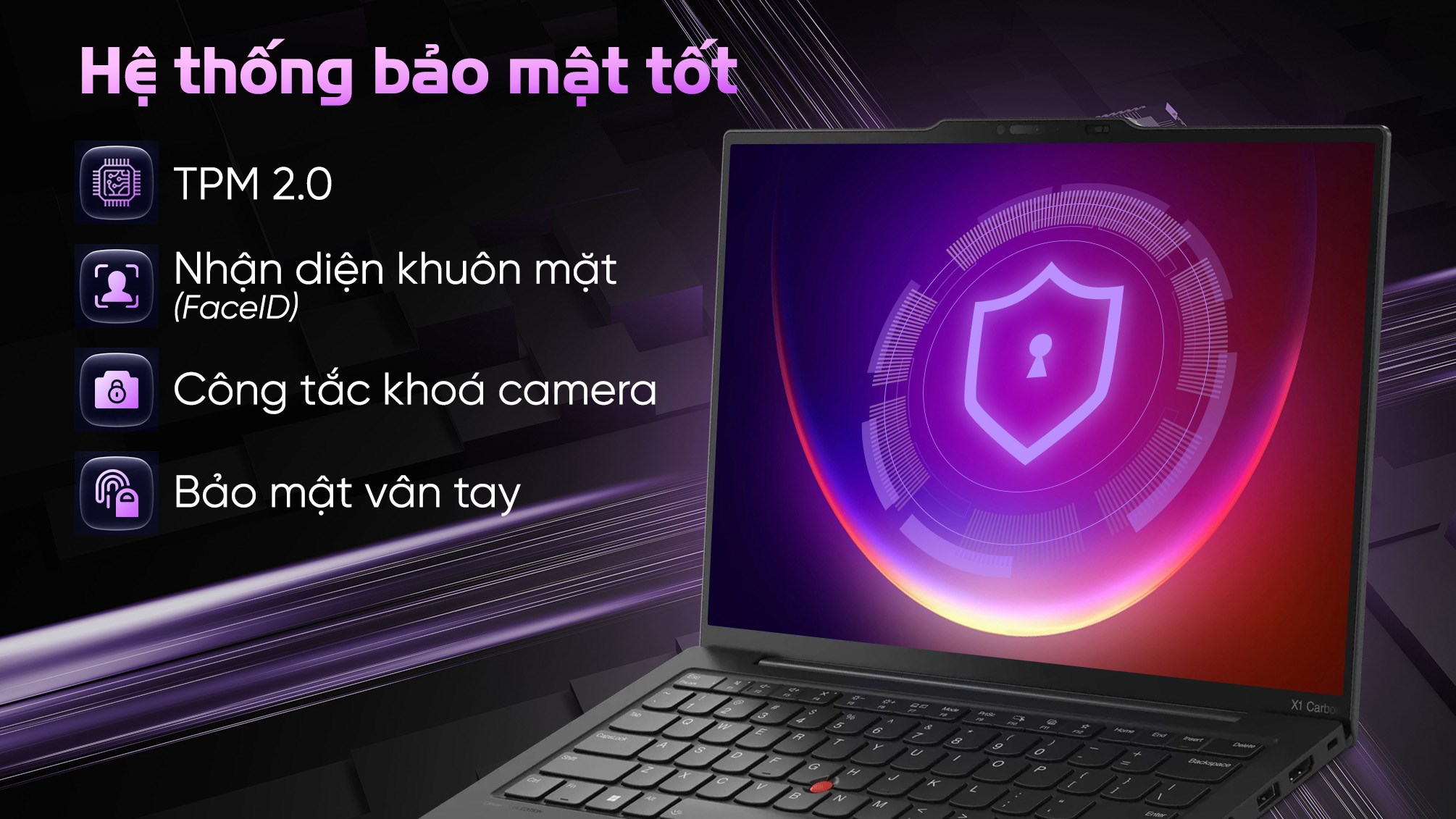 Laptop Lenovo ThinkPad X1 Carbon - 21NX003BVN (Ultra 7 255H, 32GB, 1TB, 2.8K OLED 120Hz, Cảm ứng, Win11 Pro)
