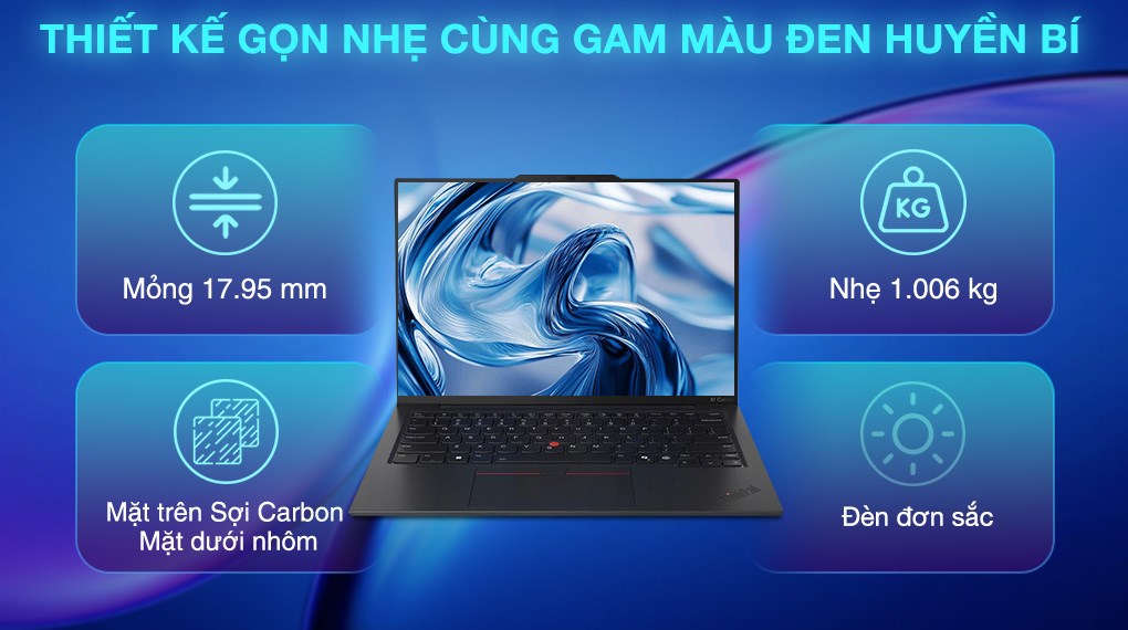 Laptop Lenovo ThinkPad X1 Carbon - 21NX0038VN (Ultra 5 225H, 32GB, 1TB, WUXGA, Win11 Pro)