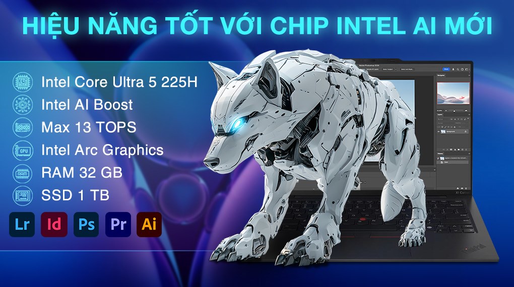 Laptop Lenovo ThinkPad X1 Carbon - 21NX0038VN (Ultra 5 225H, 32GB, 1TB, WUXGA, Win11 Pro)