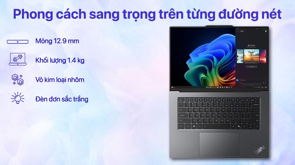 Laptop Lenovo ThinkPad X9 15 - 21Q60054VN (Ultra 7 258V, 32GB, 1TB, 2.8K OLED 120Hz, Win11 Pro)