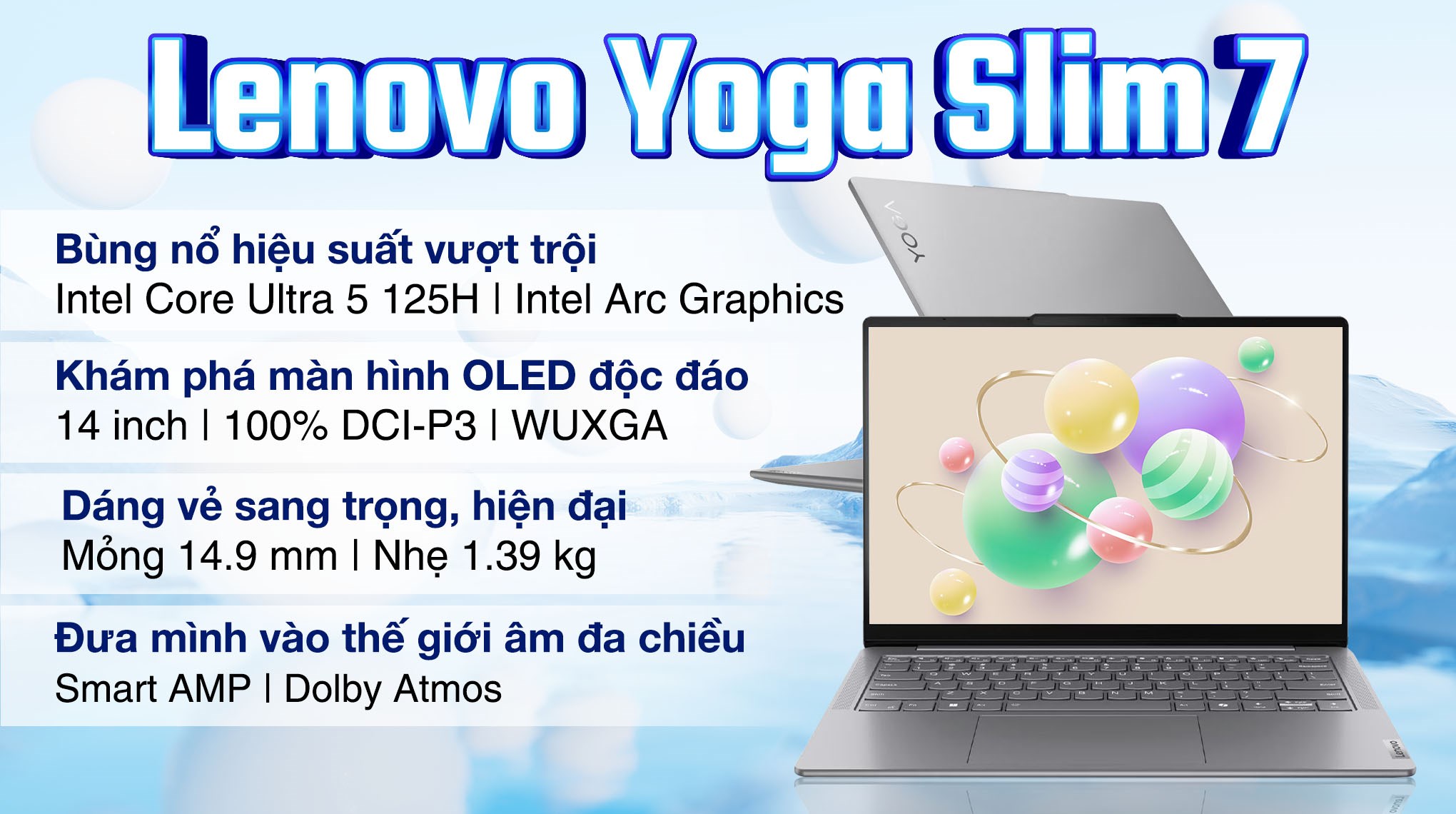 Laptop Lenovo Yoga Slim 7 OLED 14IMH9 - 83CV00AHVN (Ultra 5 125H, 16GB, 1TB, WUXGA OLED, OfficeHS+365, Win11)