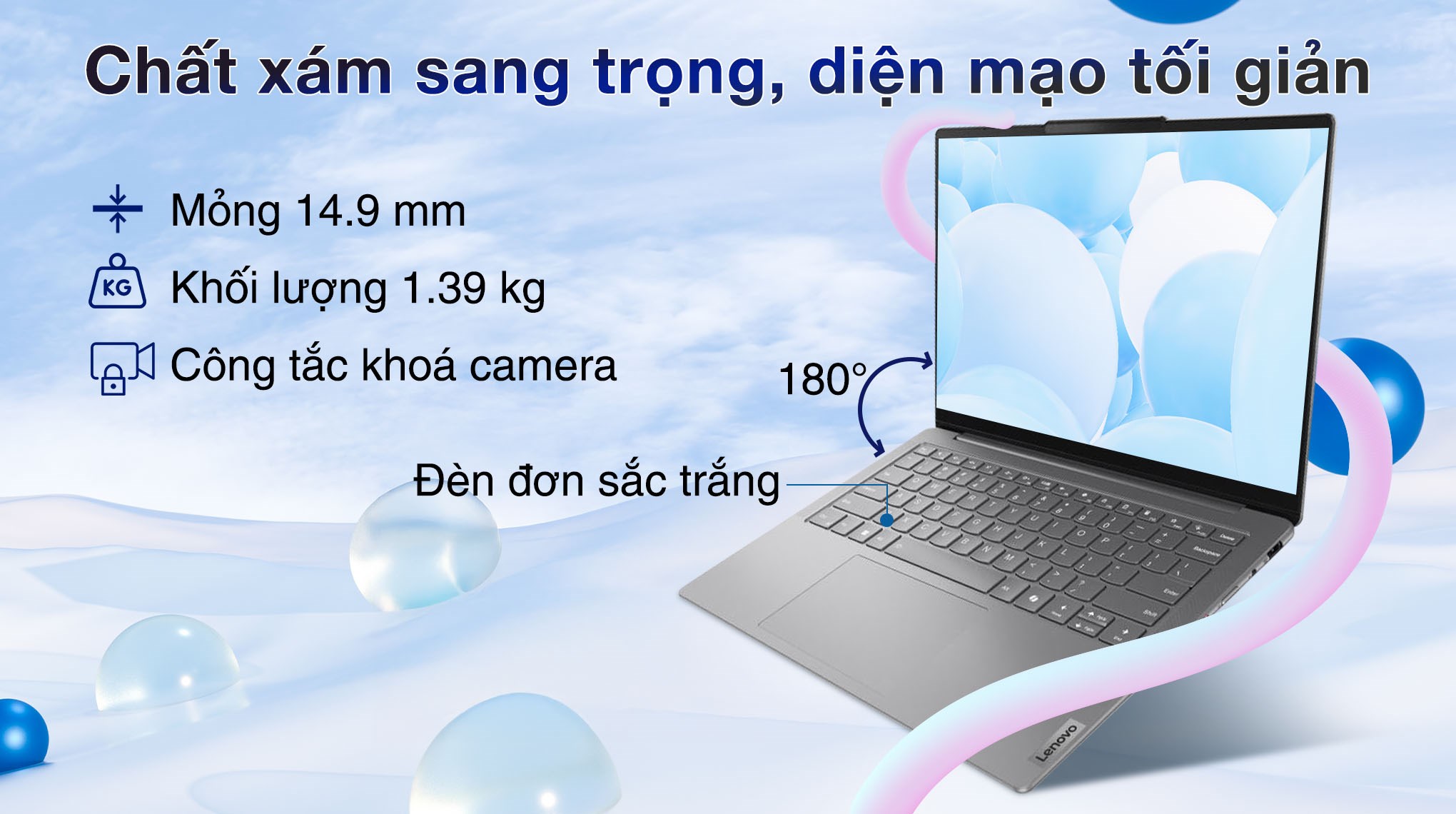 Laptop Lenovo Yoga Slim 7 OLED 14IMH9 - 83CV00AHVN (Ultra 5 125H, 16GB, 1TB, WUXGA OLED, OfficeHS+365, Win11)