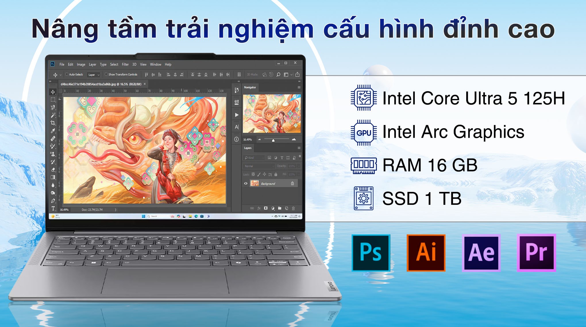 Laptop Lenovo Yoga Slim 7 OLED 14IMH9 - 83CV00AHVN (Ultra 5 125H, 16GB, 1TB, WUXGA OLED, OfficeHS+365, Win11)