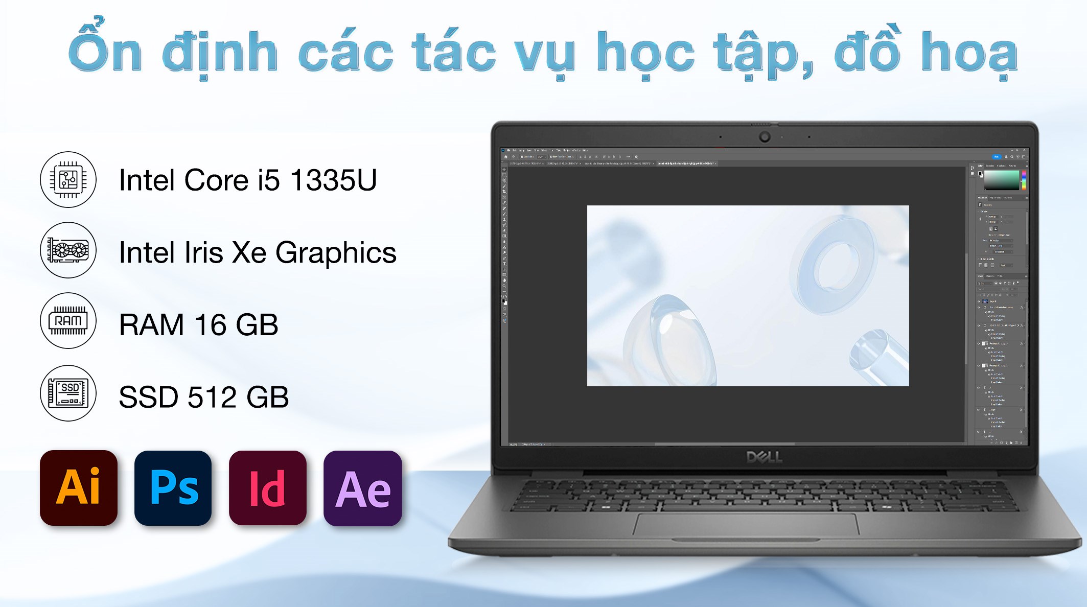 Laptop Dell Latitude 3450 - L3450-1335U-16512WN (i5 1335U, 16GB, 512GB, Full HD, Win11)