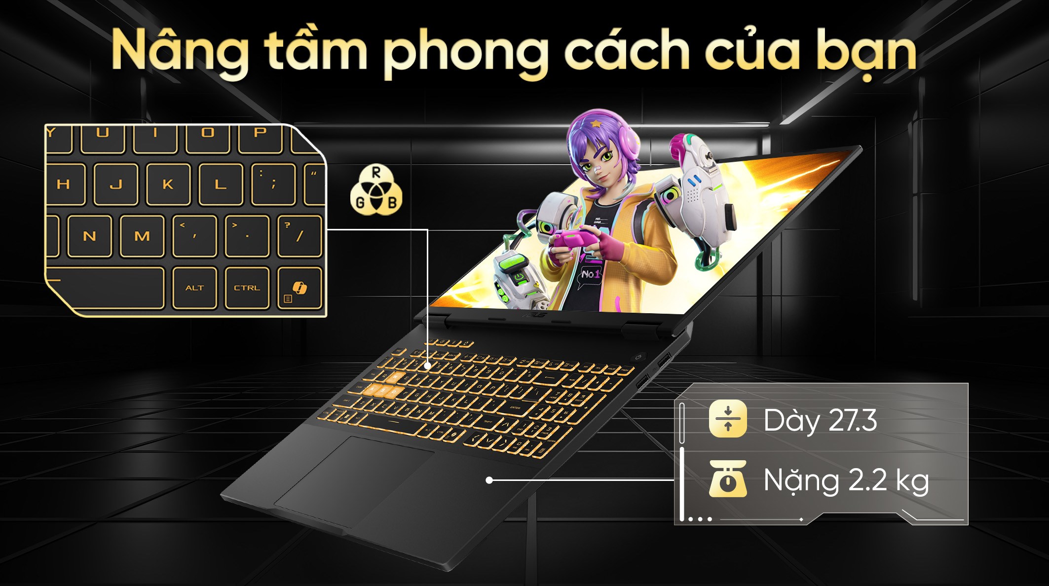 Laptop Asus TUF Gaming F16 FX608JMR - RV048W (i7 14650HX, 16GB, 1TB, RTX 5060 8GB, WUXGA 165Hz, Win11)