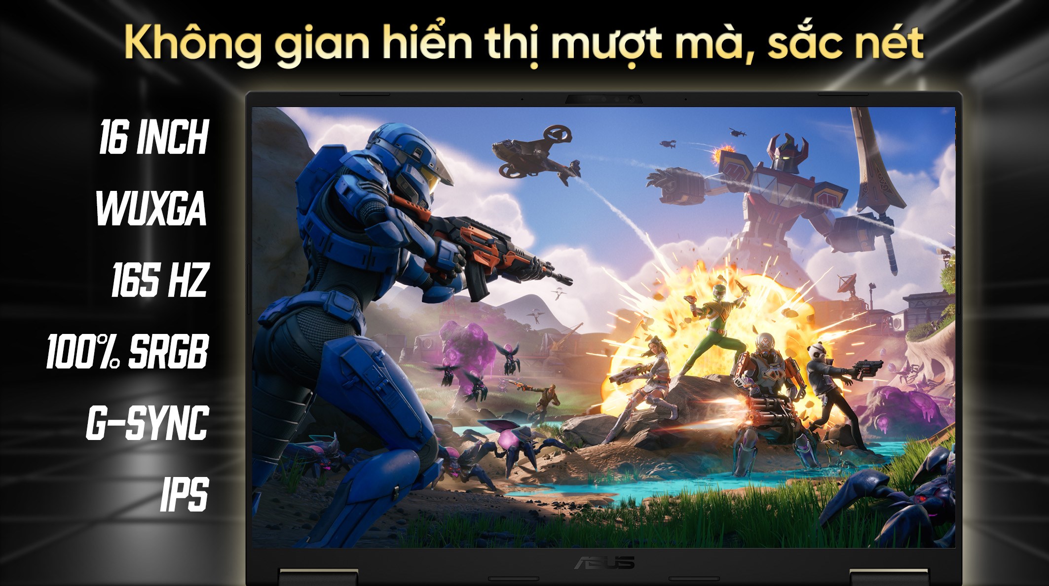 Laptop Asus TUF Gaming F16 FX608JMR - RV048W (i7 14650HX, 16GB, 1TB, RTX 5060 8GB, WUXGA 165Hz, Win11)