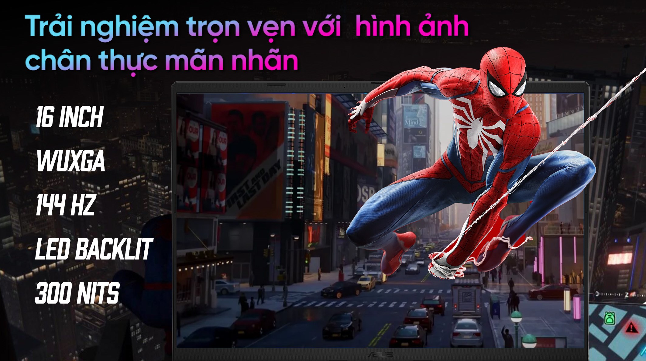 Laptop Asus Gaming V16 V3607VM - RP044W (Core 7 240H, 16GB, 1TB, RTX 5060 8GB, WUXGA 144Hz, Win11)