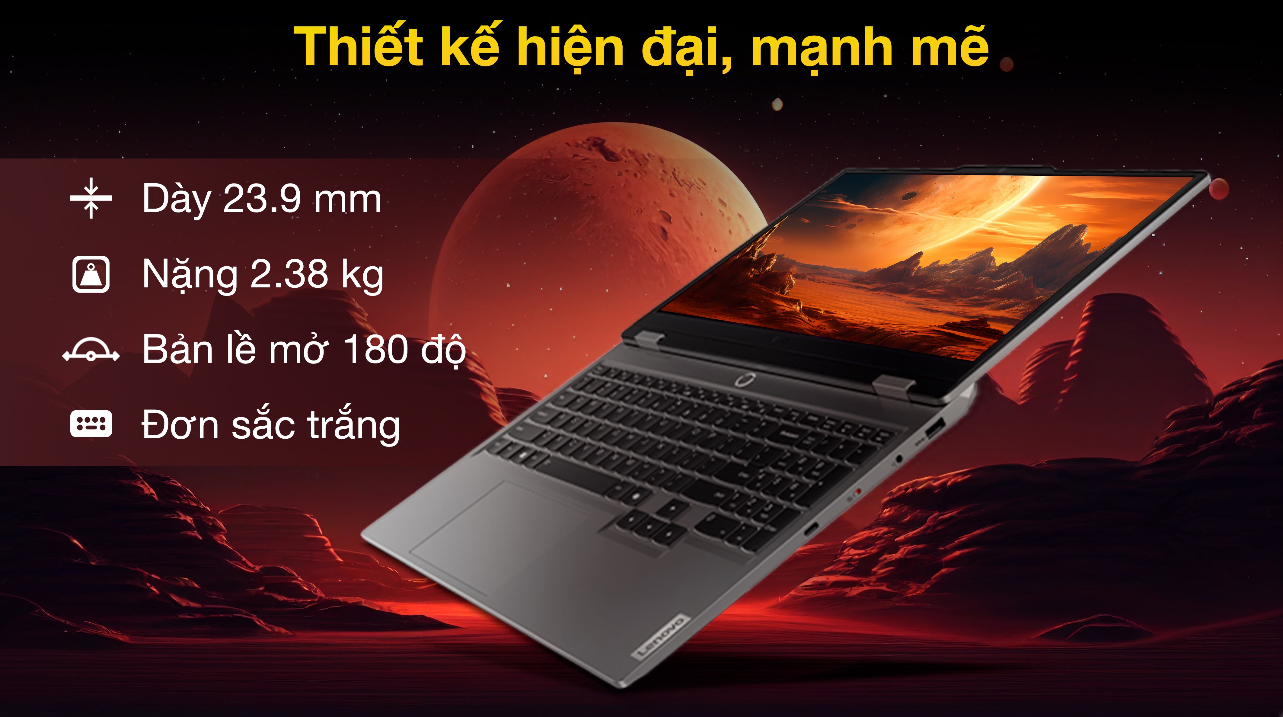 Laptop Lenovo Gaming LOQ 15ARP9 - 83JC00KUVN (R5 7235HS, 24GB, 1TB, RTX 3050 6GB, Full HD 144Hz, Win11)