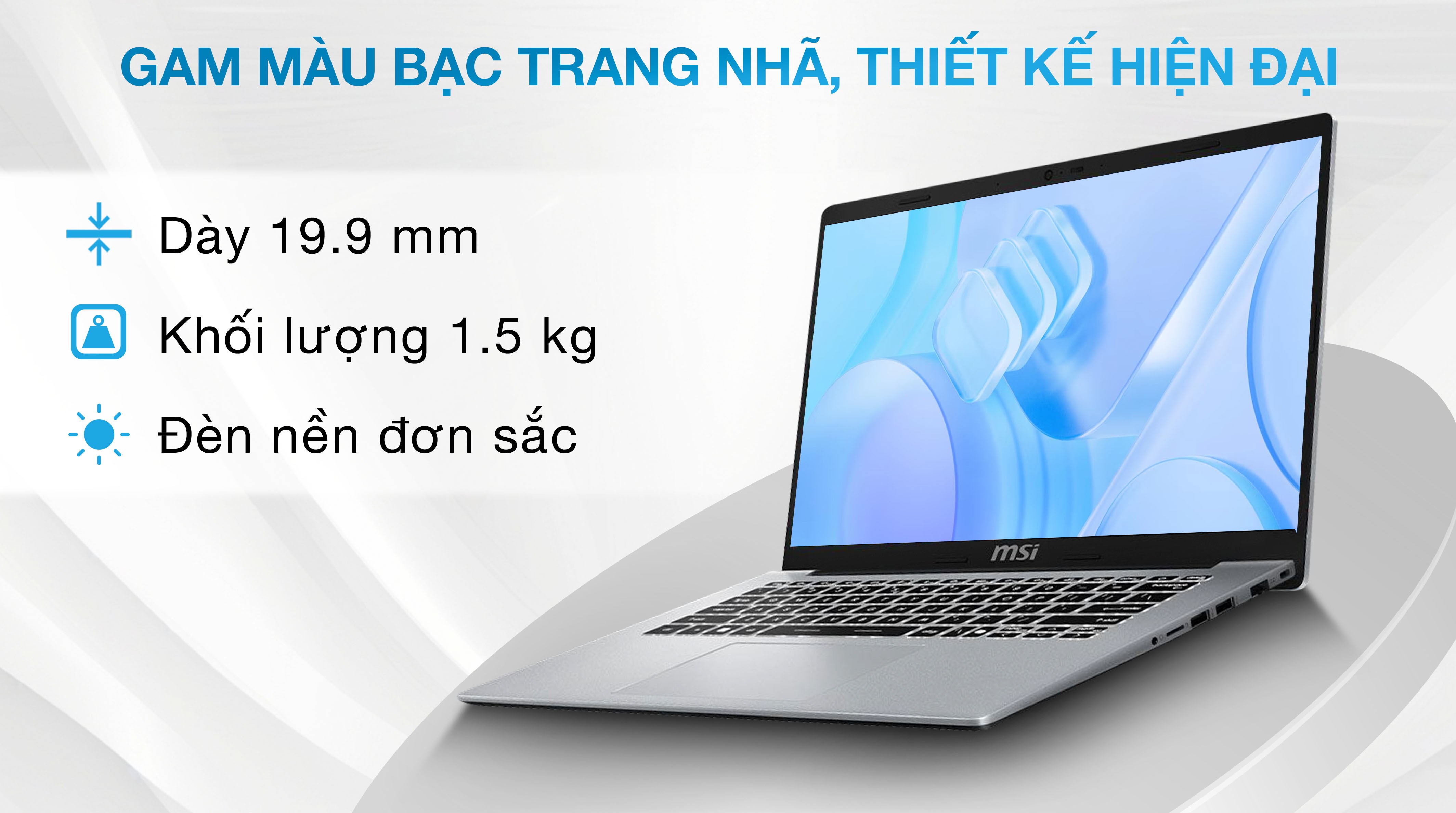 Laptop MSI Modern 14 F1MG - 432VN (Core 5 120U, 16GB, 512GB, Full HD, Win11)