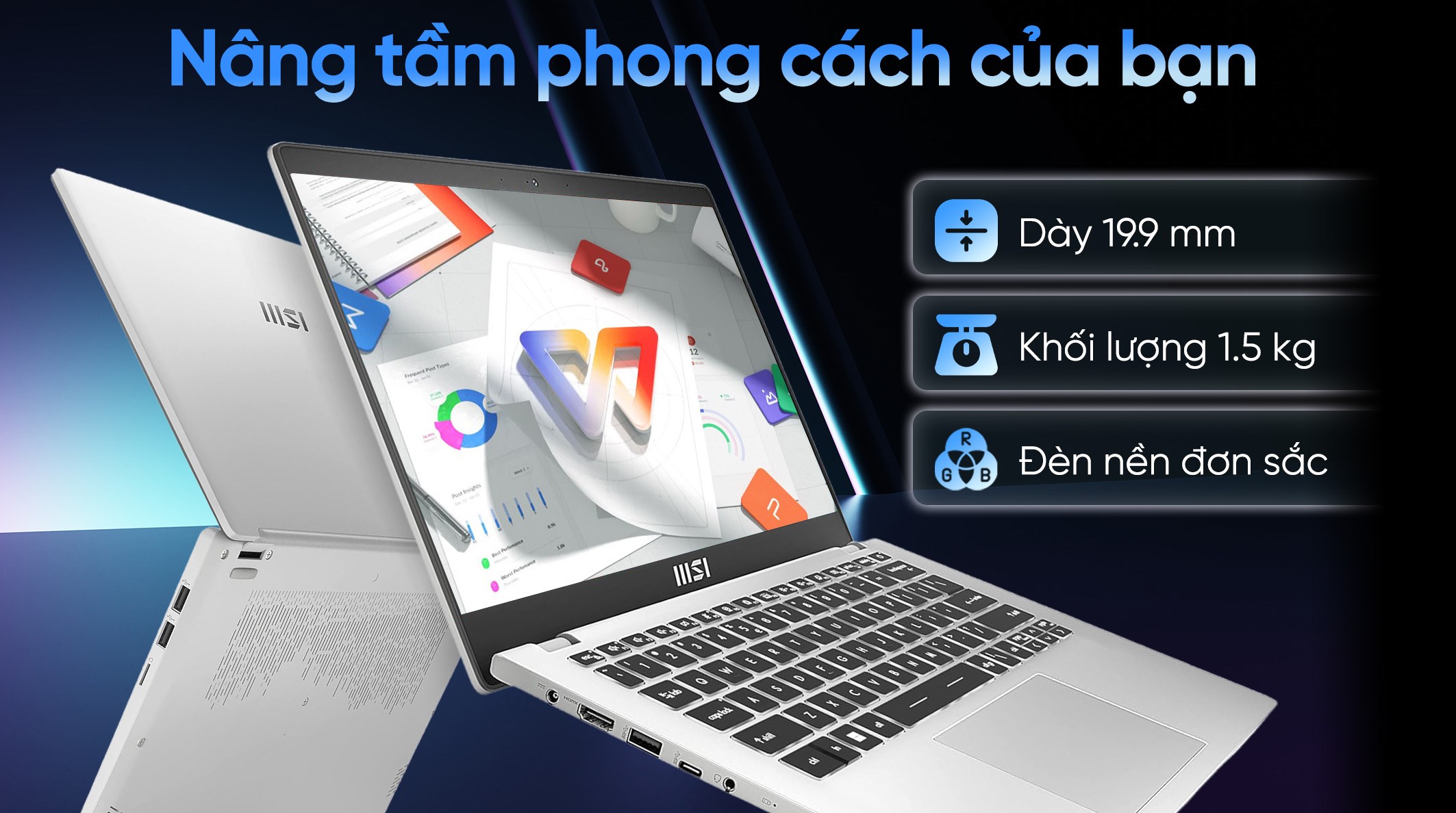 Laptop MSI Modern 14 F13MG - 466VN (i5 1334U, 16GB, 512GB, Full HD, Win11)