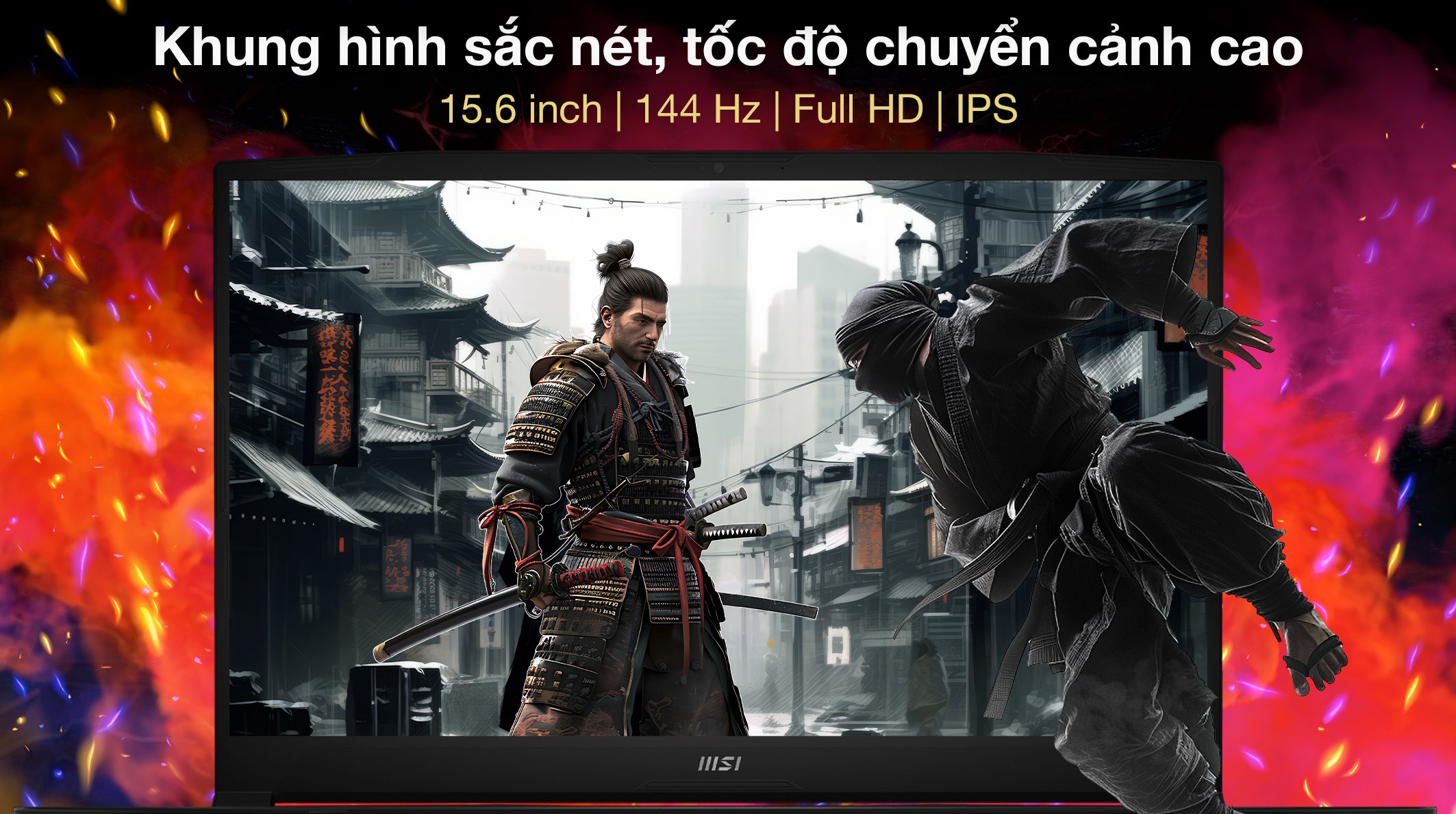 Laptop MSI Gaming Katana 15 B13UDXK - 2410VN (i5 13420H, 16GB, 512GB, RTX 3050 6GB, Full HD 144Hz, Win11)