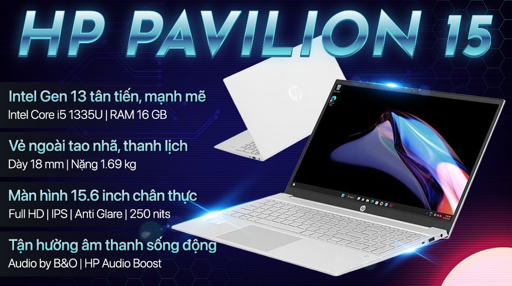 Laptop HP Pavilion 15 eg3095TU - 8C5L6PA-16G (i5 1335U, 16GB, 512GB, Full HD, Win11)