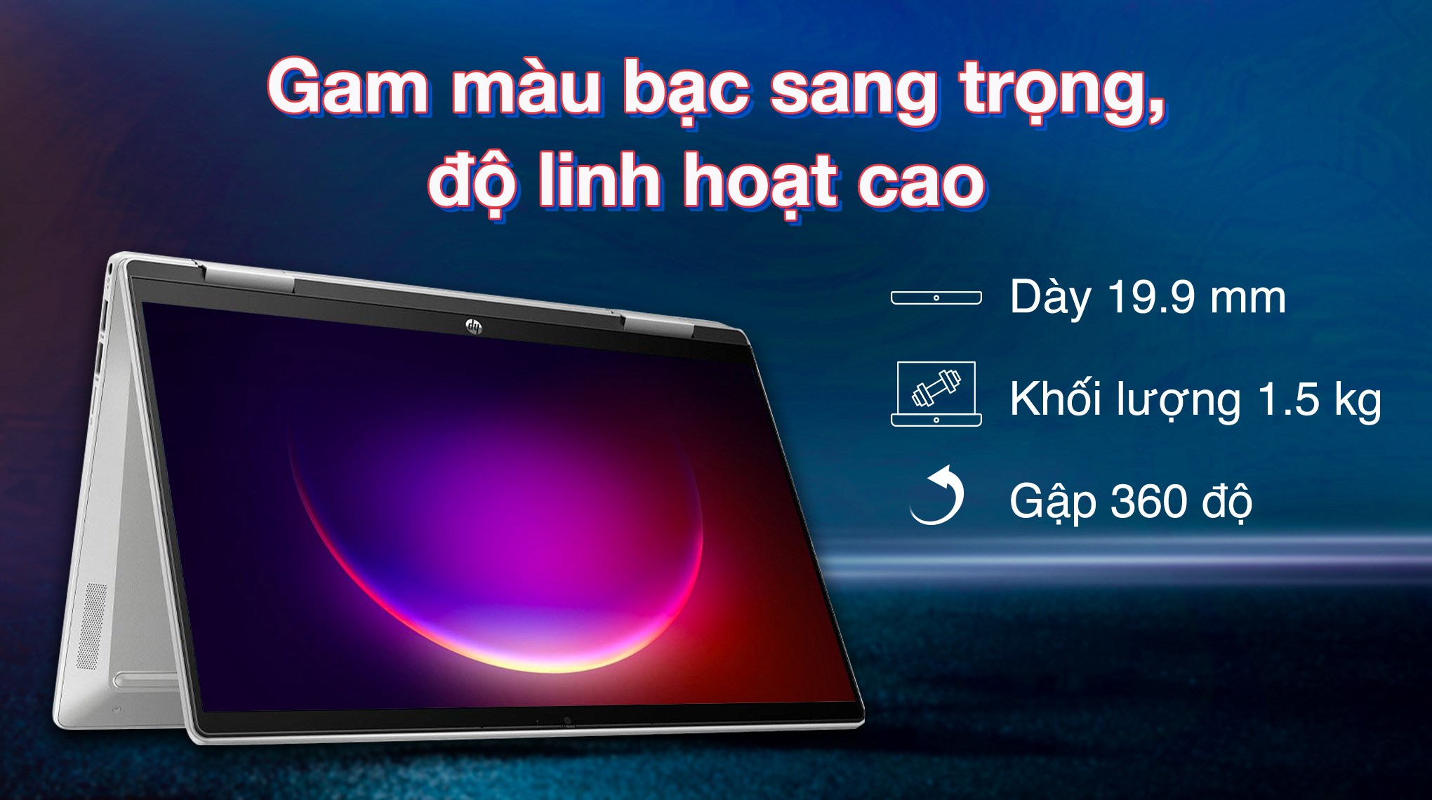 Laptop HP Pavilion X360 14 ek2013TU - 9Z2V4PA (Core 7 150U, 16GB, 512GB, Full HD, Cảm ứng, Win11)