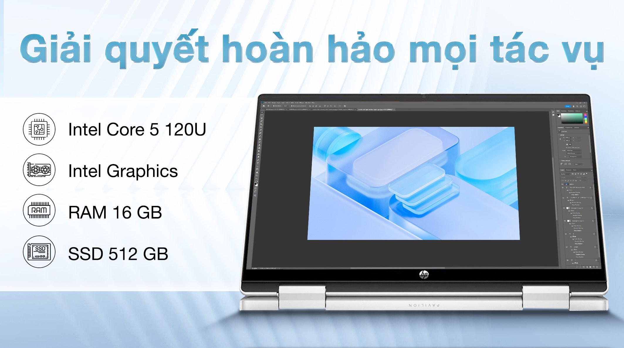 Laptop HP Pavilion X360 14 ek2017TU - 9Z2V5PA (Core 5 120U, 16GB, 512GB, Full HD, Cảm ứng, Win11)