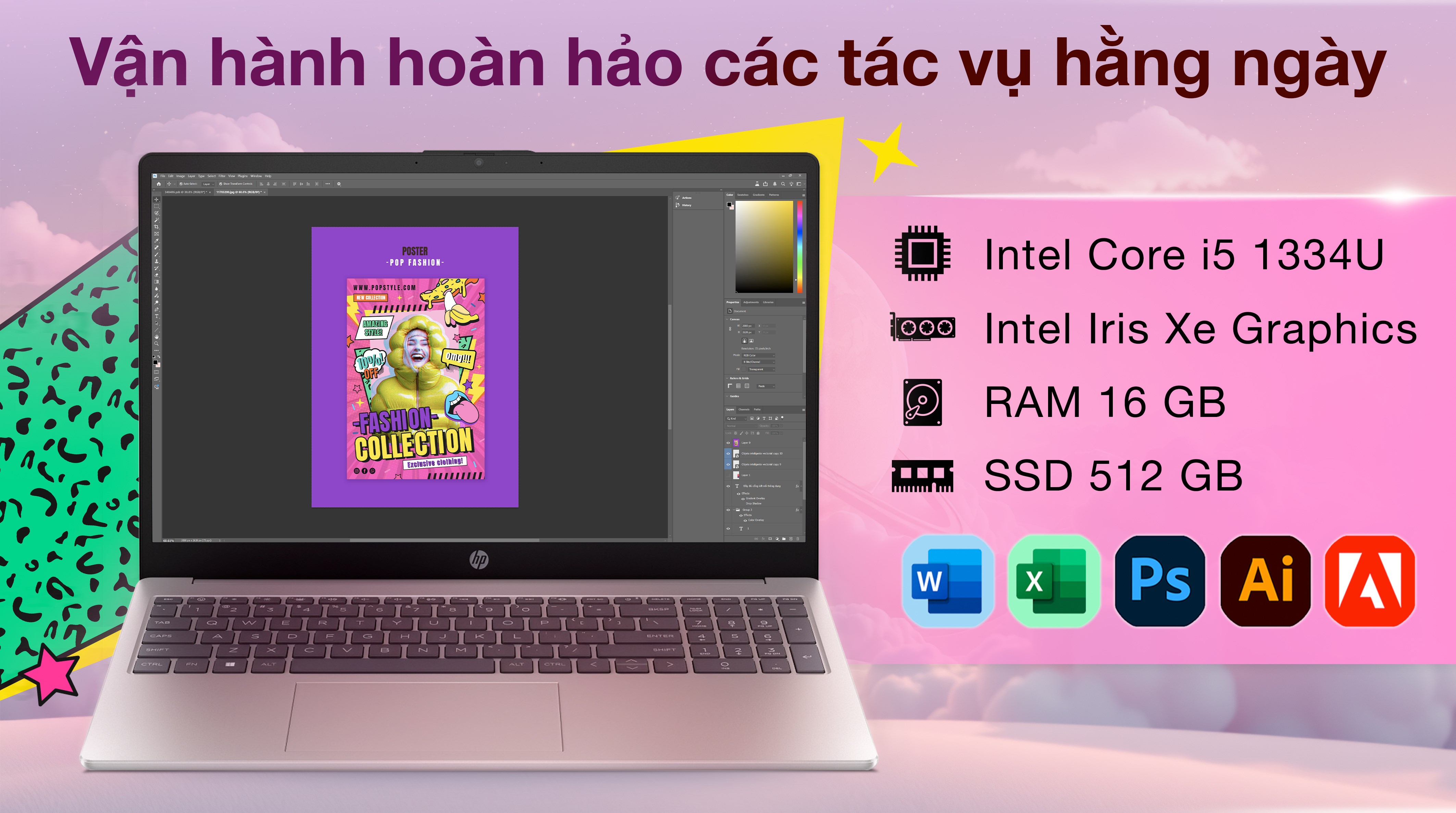 Laptop HP 15 fd0235TU - 9Q970PA (i5 1334U, 16GB, 512GB, Full HD, Win11)