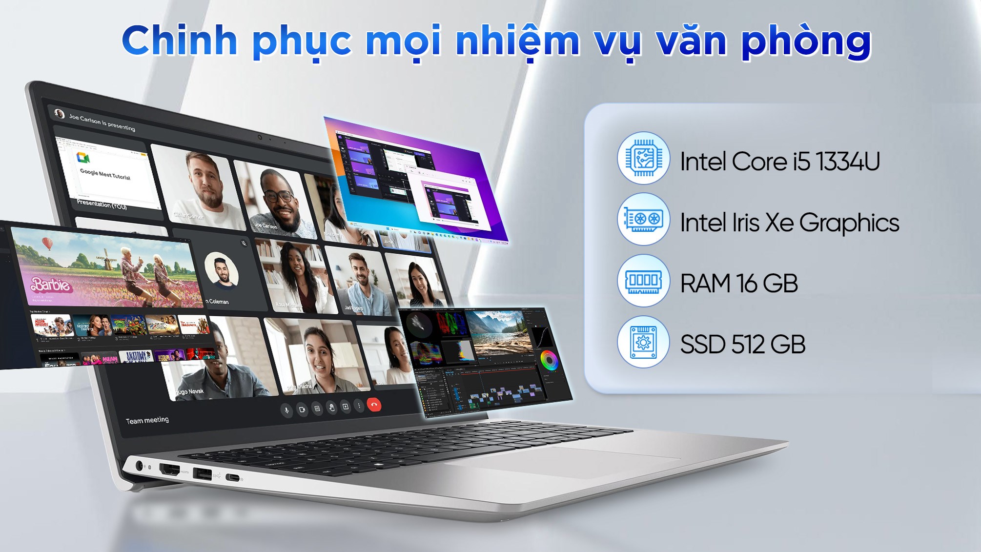 Laptop Dell Inspiron 15 3530 - N3530-i5U165W11SLU-HS24 (i5 1334U, 16GB, Full HD 120Hz, OfficeH24+365, Win11)