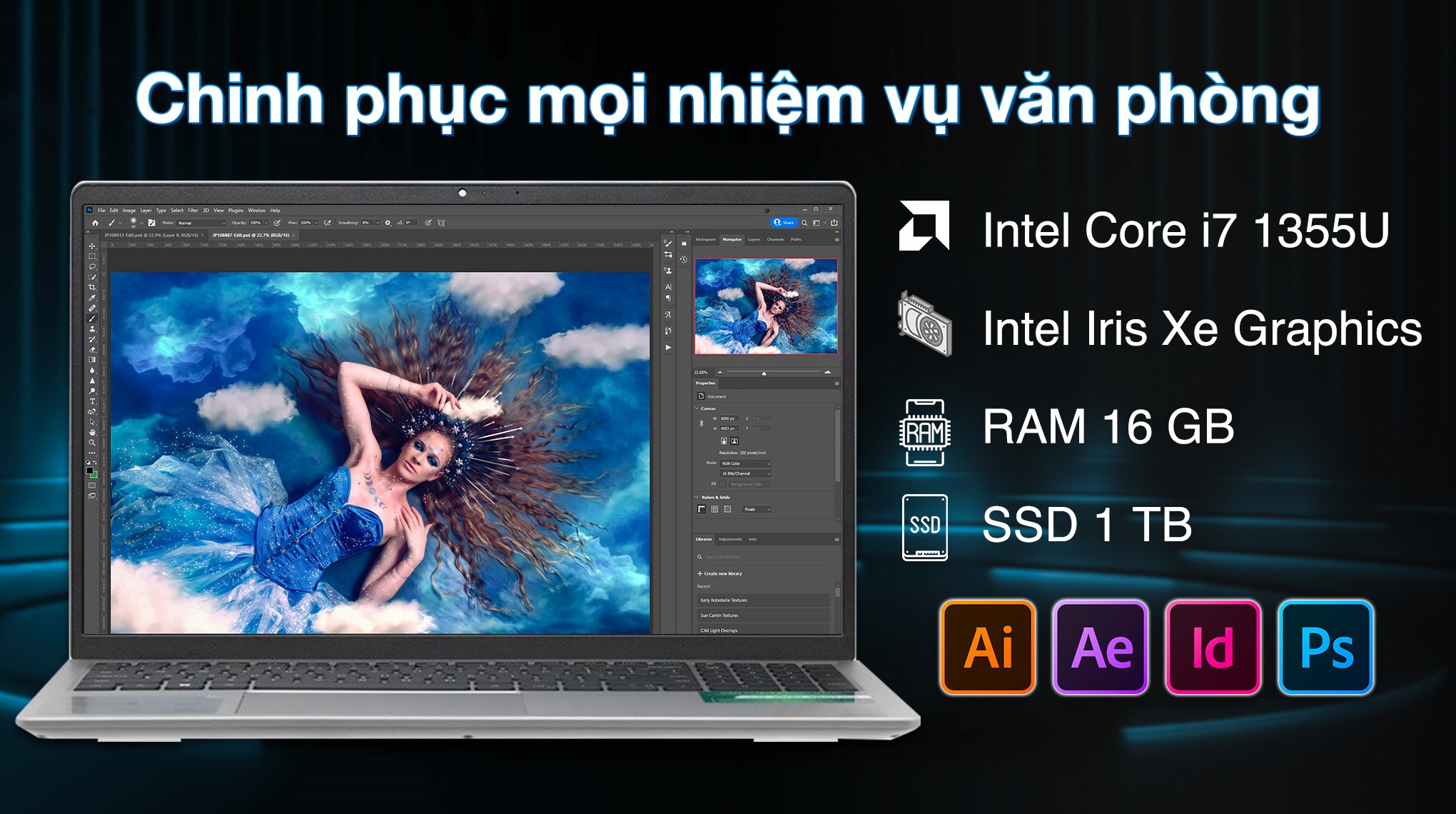 Laptop Dell Inspiron 15 3530 - N3530-i7U161W11SLU (i7 1355U, 16GB, 1TB, Full HD 120Hz, OfficeH24+365, Win11)