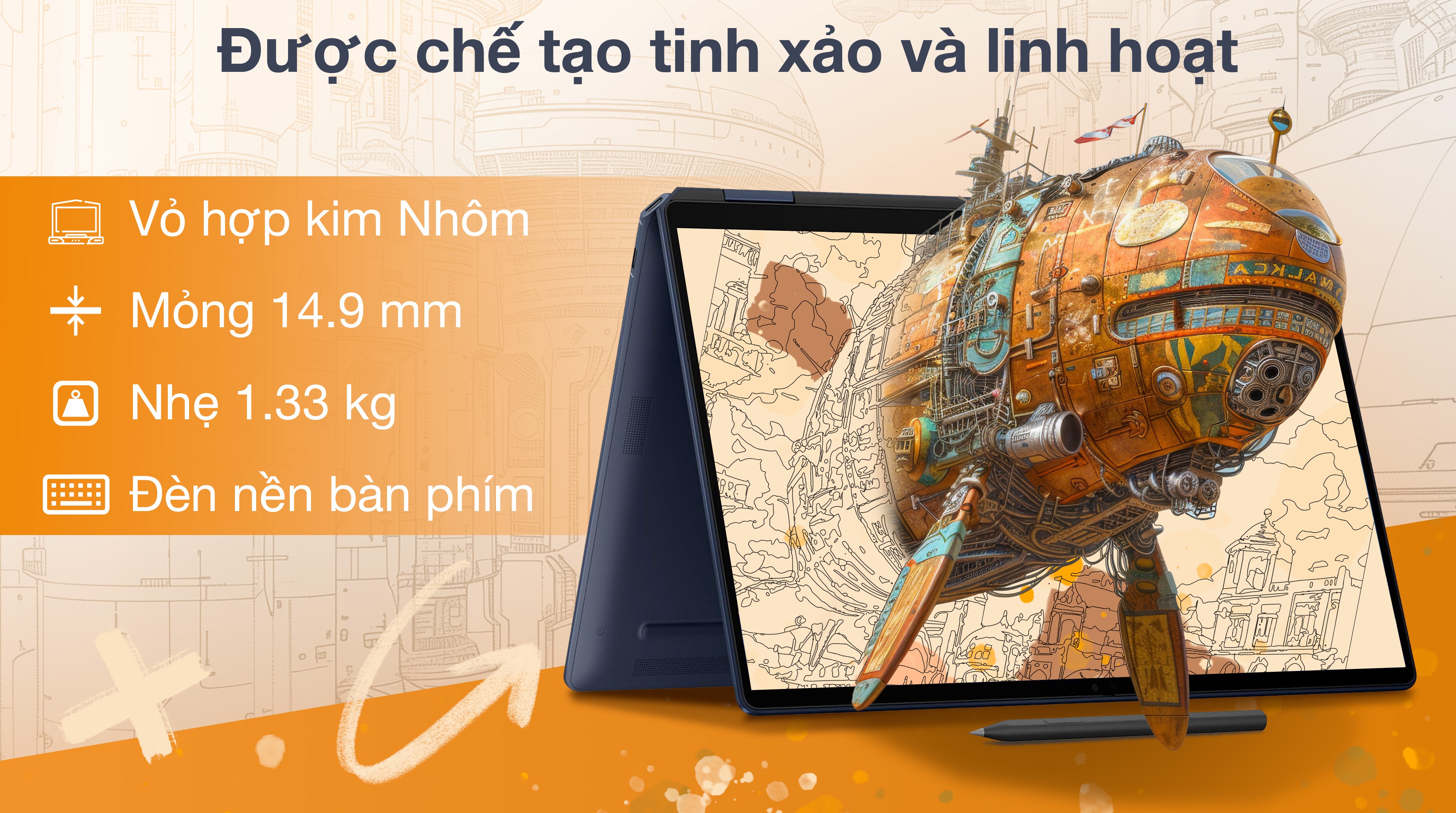 Laptop HP OmniBook UF 14 fh0095TU - BZ7S2PA (Ultra 9 288V, 32GB, 1TB, 2.8K OLED 120Hz, Cảm ứng, OfficeH24, Win11)