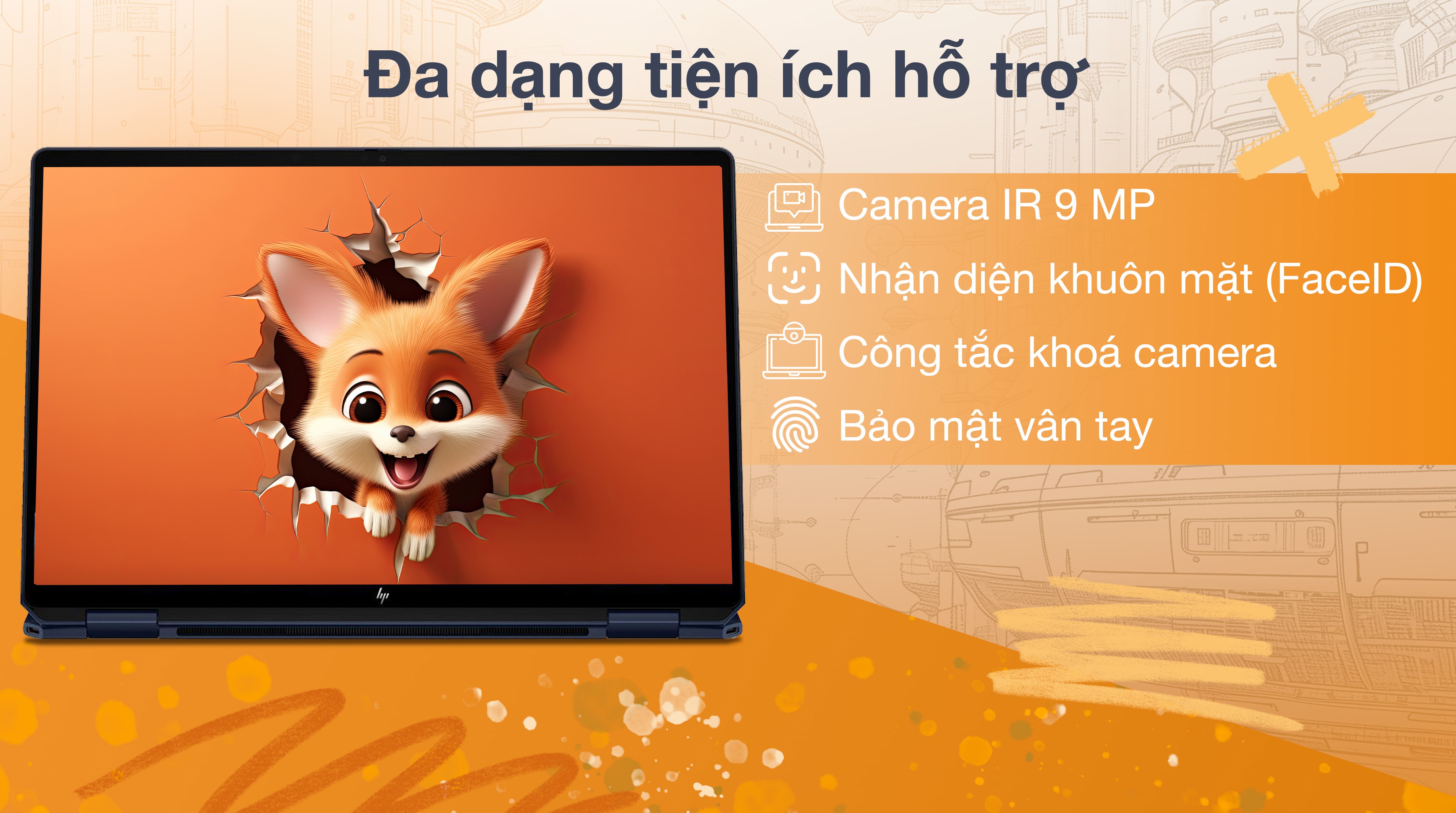 Laptop HP OmniBook UF 14 fh0095TU - BZ7S2PA (Ultra 9 288V, 32GB, 1TB, 2.8K OLED 120Hz, Cảm ứng, OfficeH24, Win11)