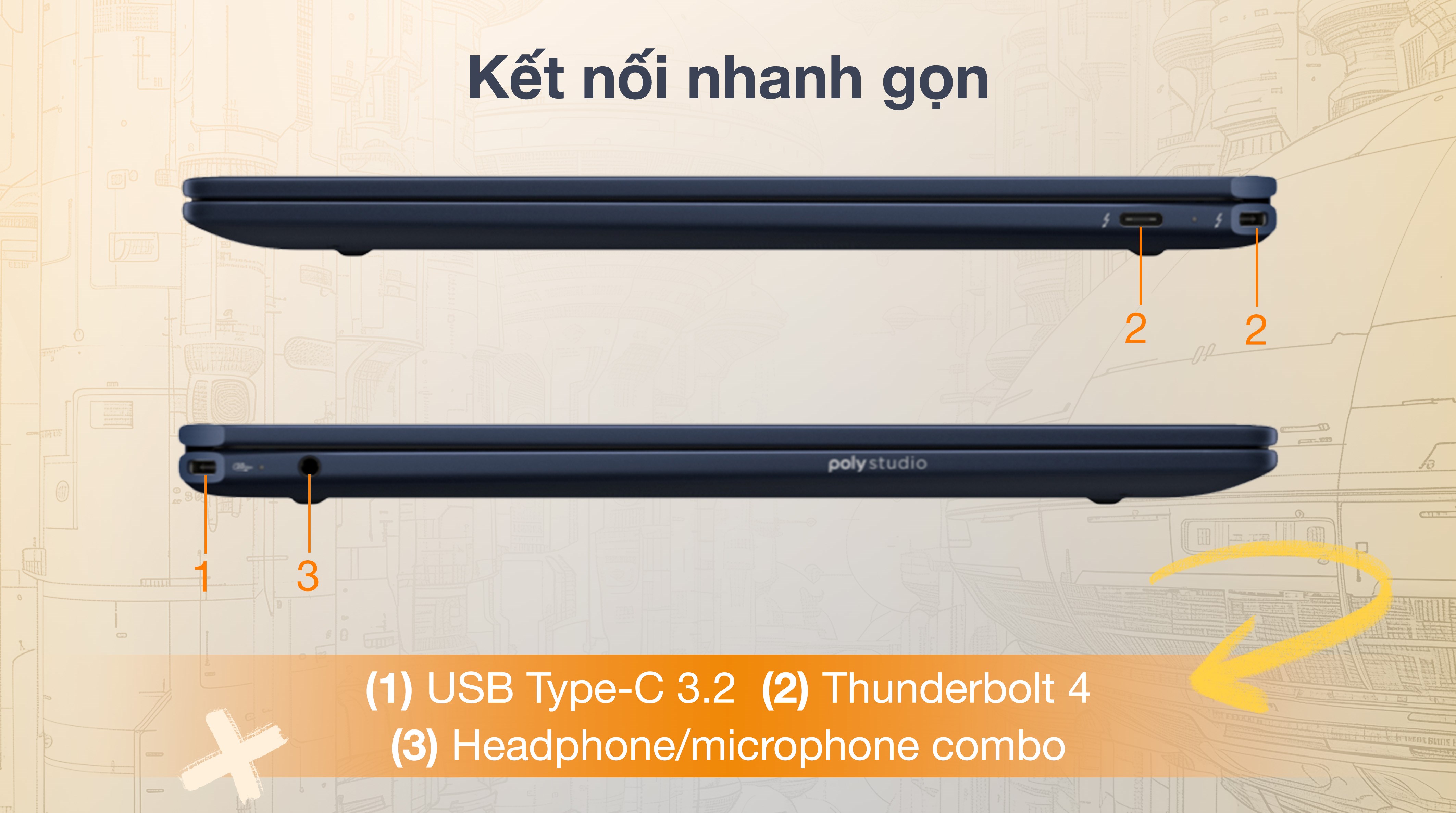 Laptop HP OmniBook UF 14 fh0095TU - BZ7S2PA (Ultra 9 288V, 32GB, 1TB, 2.8K OLED 120Hz, Cảm ứng, OfficeH24, Win11)