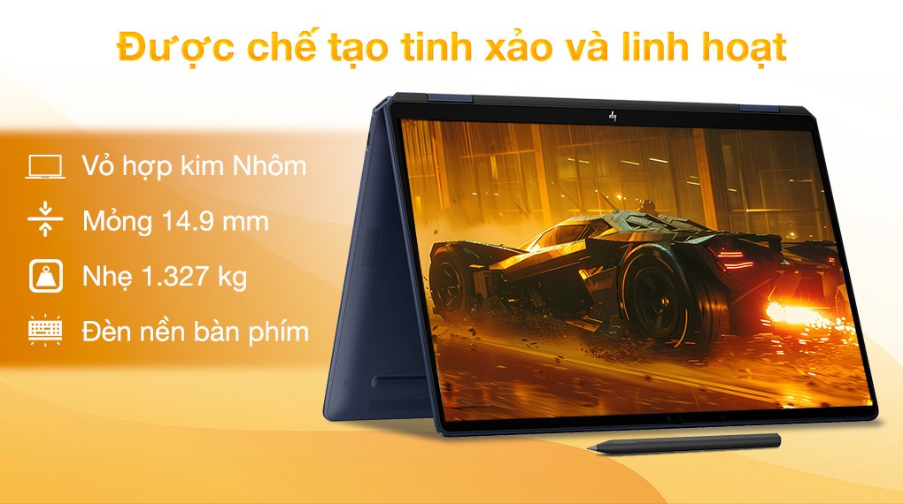 Laptop HP OmniBook UF 14 fh0097TU - BZ7S3PA (Ultra 7 258V, 32GB, 1TB, 2.8K OLED 120Hz, Cảm ứng, OfficeH24, Win11)