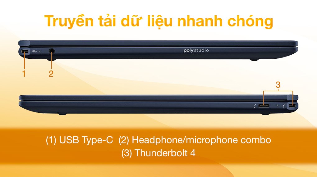 Laptop HP OmniBook UF 14 fh0097TU - BZ7S3PA (Ultra 7 258V, 32GB, 1TB, 2.8K OLED 120Hz, Cảm ứng, OfficeH24, Win11)