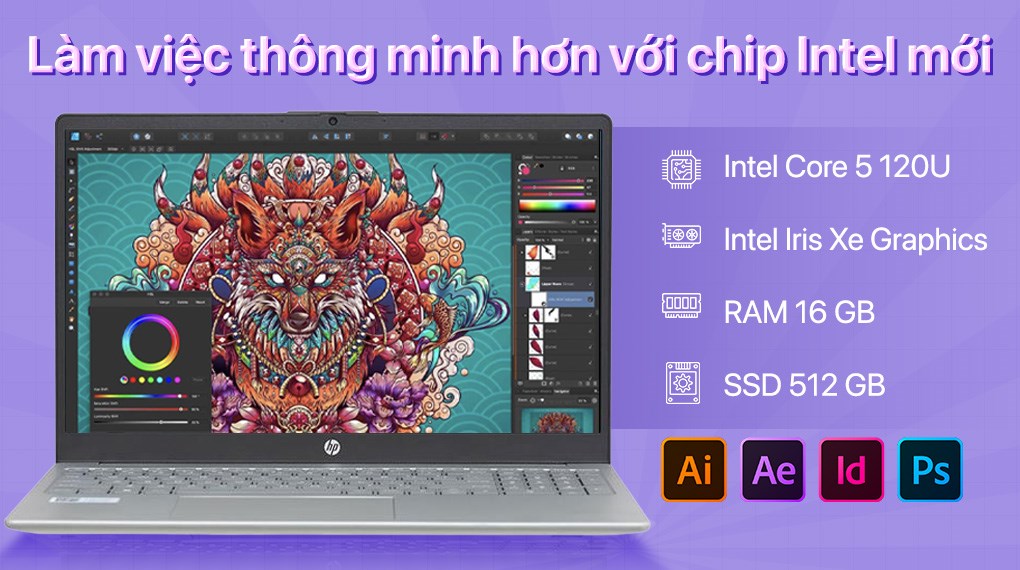 Laptop HP 15 fd0234TU - 9Q969PA-120U (Core 5 120U, 16GB, 512GB, Full HD, Win11)