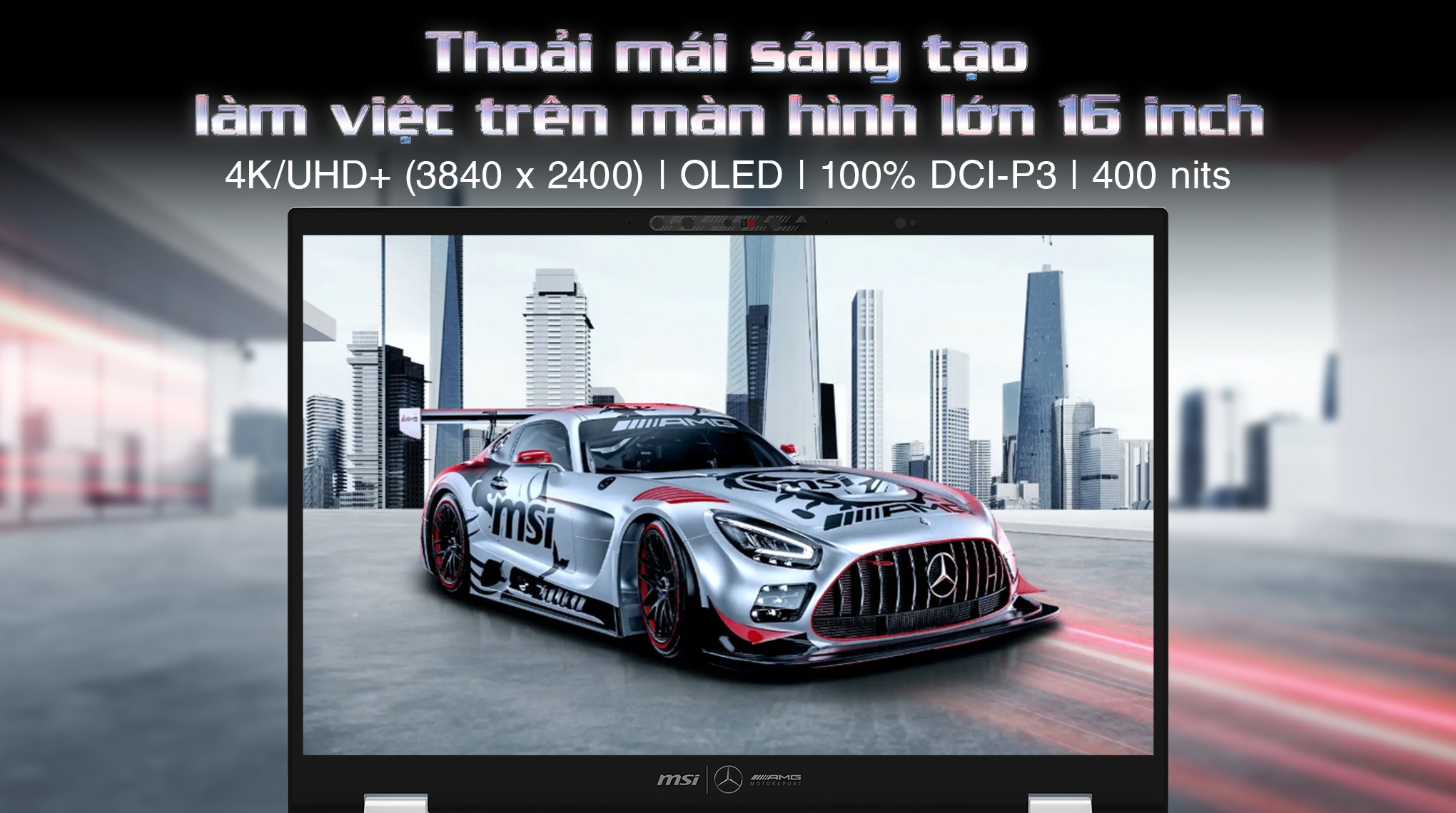 Laptop MSI Prestige 16 AI+ Mercedes AMG B2VMG - 088VN (Ultra 9 288V, 32GB, 2TB, UHD+ OLED, Win 11)