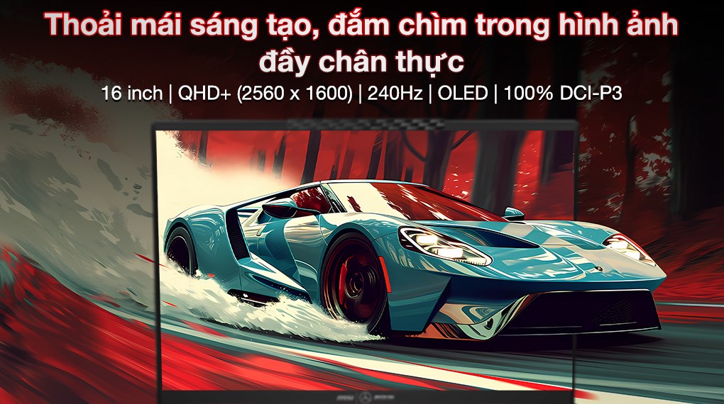 Laptop MSI Stealth A16 Mercedes AMG AI+ A3XWGG - 032VN (R9 AI HX 370, 32GB, 2TB, RTX 5070 8GB, QHD+ OLED 240Hz, Win11)