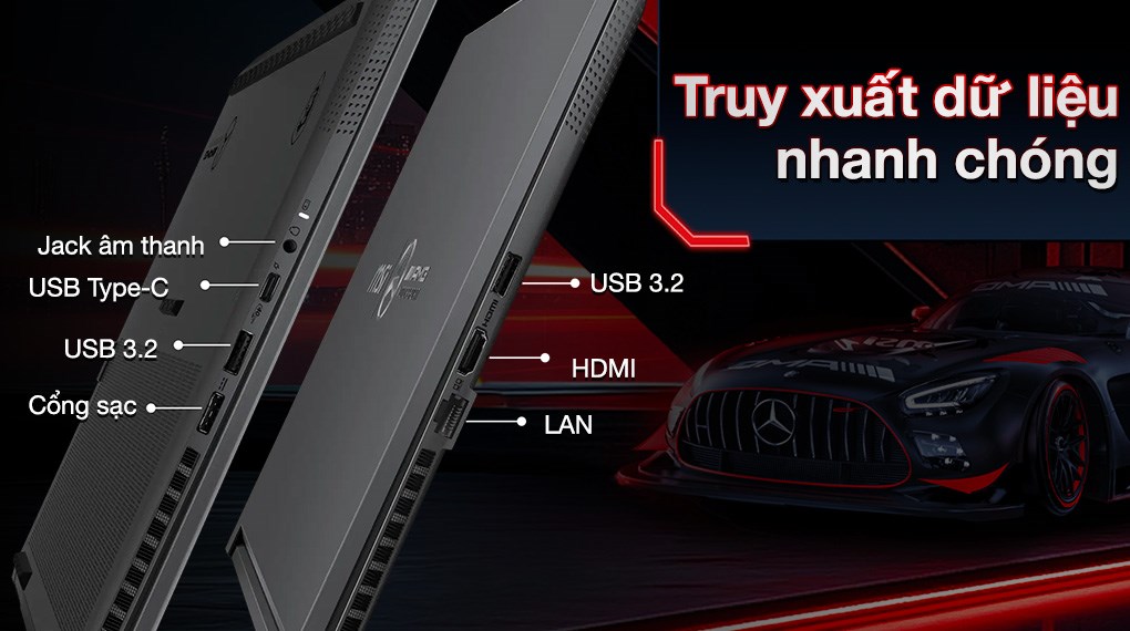 Laptop MSI Stealth A16 Mercedes AMG AI+ A3XWGG - 032VN (R9 AI HX 370, 32GB, 2TB, RTX 5070 8GB, QHD+ OLED 240Hz, Win11)