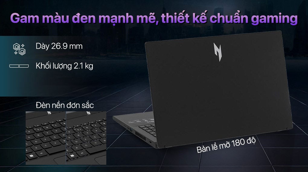 Laptop Acer Gaming Nitro V 15 ProPanel ANV15 41 R7CR - NH.QPESV.003 (R5 7535HS, 16GB, 512GB, RTX 4050 6GB, Full HD 180Hz, Win11)