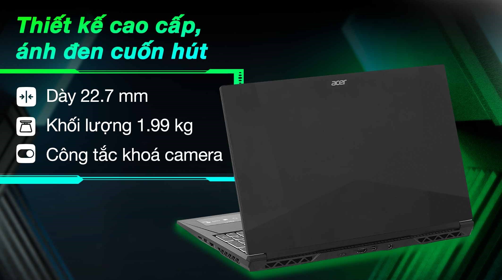 Laptop Acer Gaming Aspire 7 A715 59G 73LB - NH.QX6SV.002 (i7 12650H, 16GB, 512GB, RTX 3050 6GB, Full HD 144Hz, Win11)
