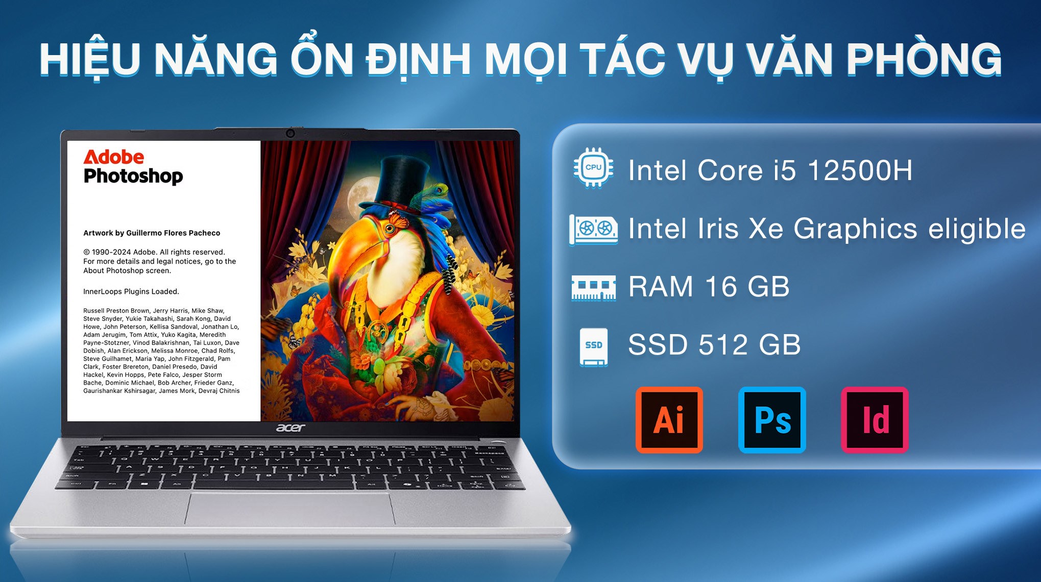 Laptop Acer Aspire Lite 14 AL14 71M 52GQ - NX.J4ASV.001 (i5 12500H, 16GB, 512GB, Full HD+, Win11)