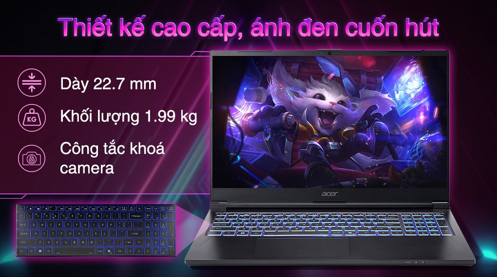 Laptop Acer Gaming Aspire 7 A715 59G 57TU - NH.QX6SV.001 (i5 12450H, 16GB, 512GB, RTX 3050 6GB, Full HD 144Hz, Win11)
