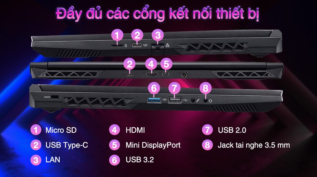 Laptop Acer Gaming Aspire 7 A715 59G 57TU - NH.QX6SV.001 (i5 12450H, 16GB, 512GB, RTX 3050 6GB, Full HD 144Hz, Win11)