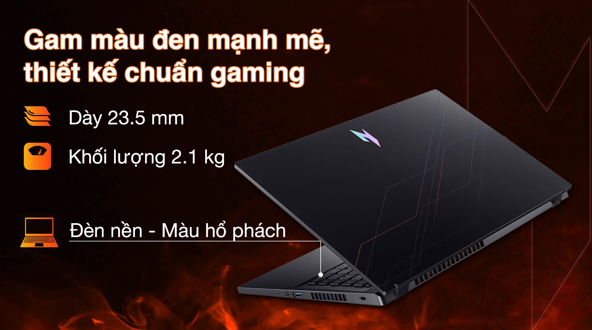 Laptop Acer Gaming Nitro V 15 ProPanel ANV15 52 72BM - NH.QZ9SV.004 (i7 13620H, 16GB, 512GB, RTX5050 8GB, Full HD 180Hz, Win11)