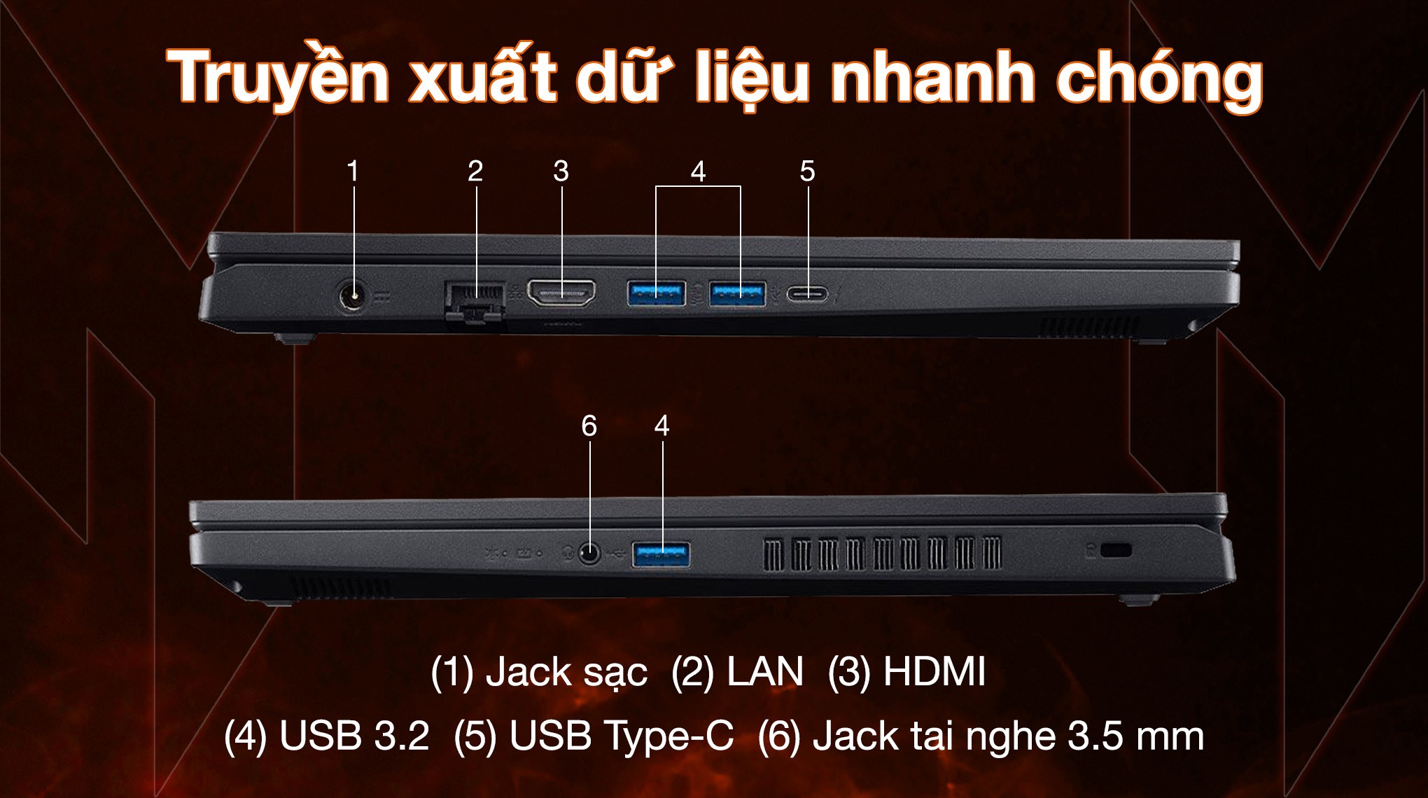 Laptop Acer Gaming Nitro V 15 ProPanel ANV15 52 72BM - NH.QZ9SV.004 (i7 13620H, 16GB, 512GB, RTX5050 8GB, Full HD 180Hz, Win11)