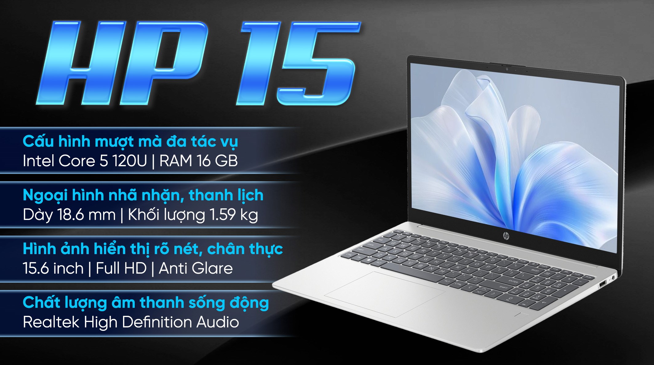 Laptop HP 15 fd0235TU - 9Q970PA_120U (Core 5 120U, 16GB, 512GB, Full HD, Win11)