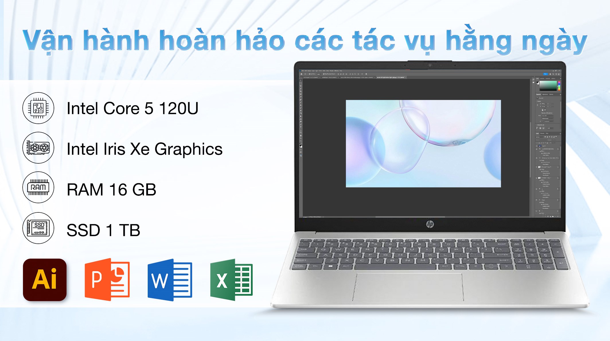 Laptop HP 15 fd1043TU - 9Z2W9PA (Core 5 120U, 16GB, 1TB, Full HD, Win11)