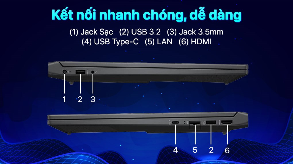 Laptop HP Gaming VICTUS 15 fb3116AX - BX8U4PA (R7 7445HS, 16GB, 512GB, RTX3050 6GB, Full HD 144Hz, Win11)