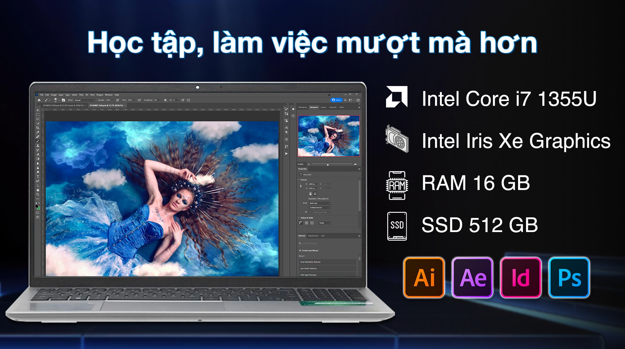 Laptop Dell Inspiron 15 3530 - N5I7421W1 (i7 1355U, 16GB, 512GB,  Full HD 120Hz, OfficeHS24+365, Win11)