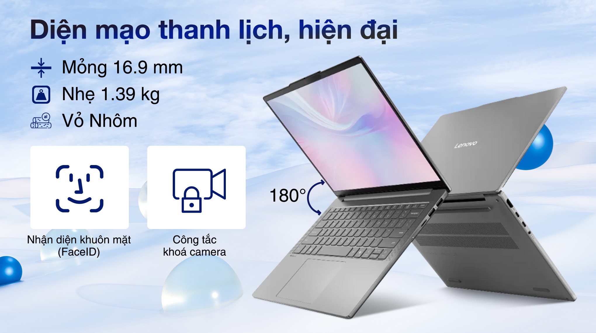 Laptop Lenovo IdeaPad Slim 5 OLED 14IAH10 - 83NC001VVN (Ultra 5 225H, 16GB, 512GB, WUXGA OLED, Win11)