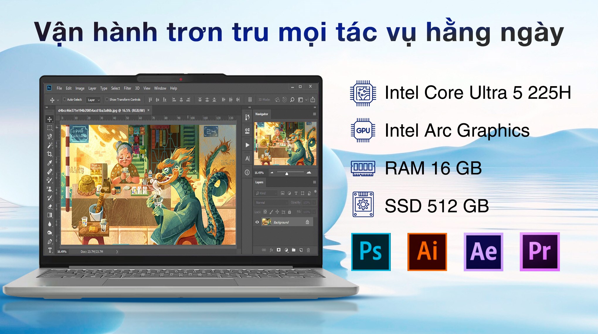 Laptop Lenovo IdeaPad Slim 5 OLED 14IAH10 - 83NC001VVN (Ultra 5 225H, 16GB, 512GB, WUXGA OLED, Win11)