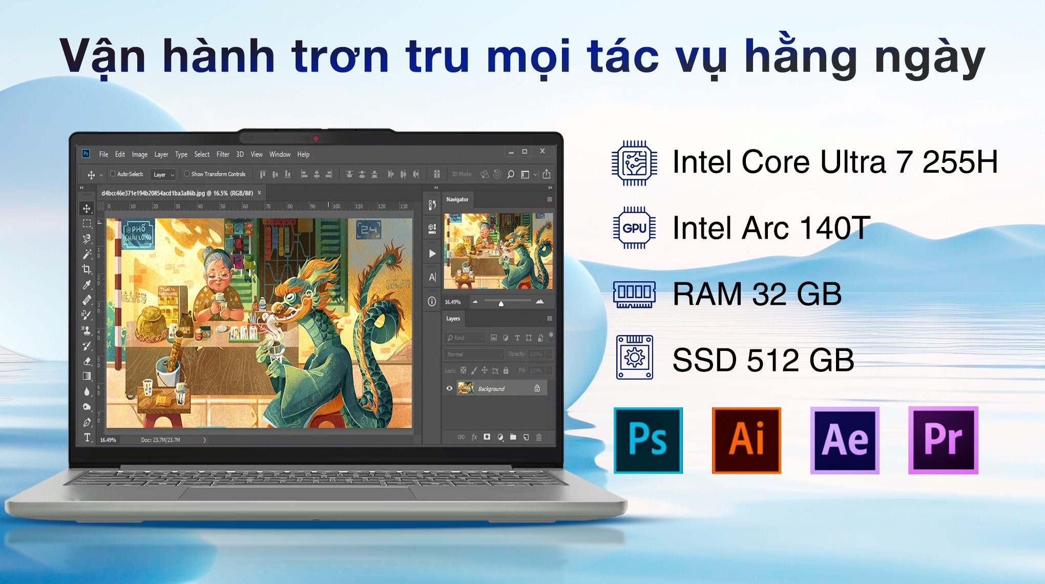 Laptop Lenovo IdeaPad Slim 5 OLED 14IAH10 - 83NC001WVN (Ultra 7 255H, 32GB, 512GB, WUXGA OLED, Win11)