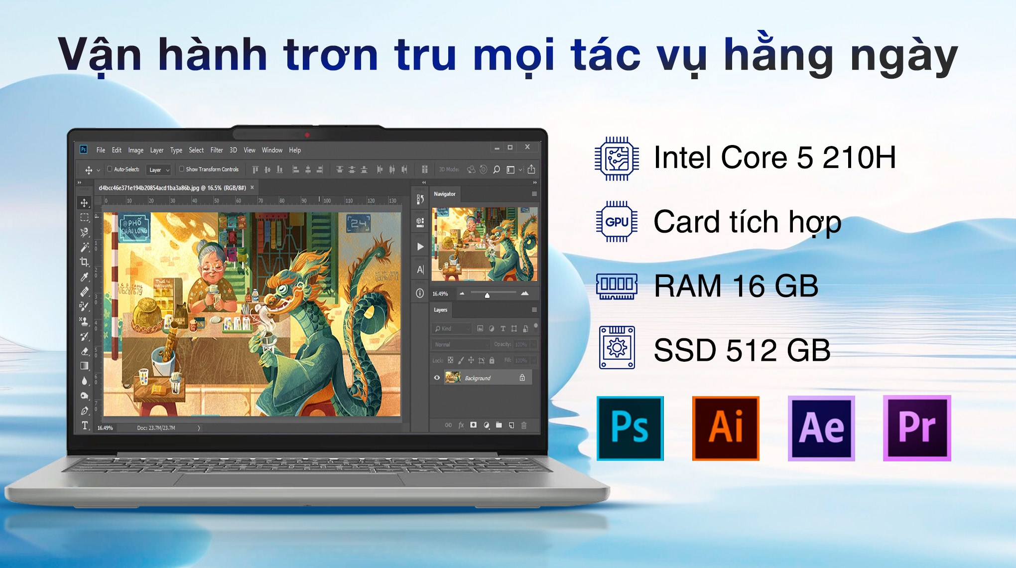 Laptop Lenovo IdeaPad Slim 5 OLED 14IRH10R - 83J0006EVN (Core 5 210H, 16GB, 512GB, WUXGA OLED, Win11)