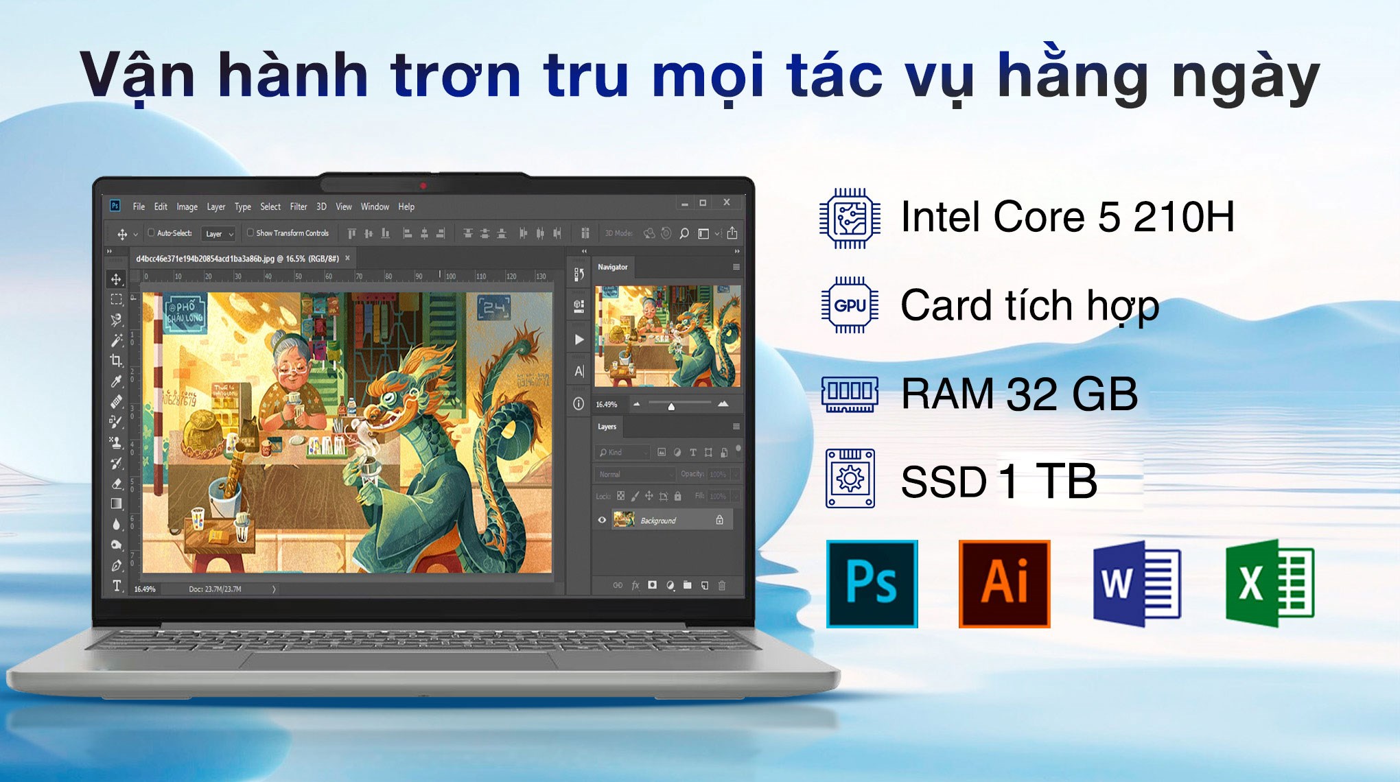 Laptop Lenovo IdeaPad Slim 5 OLED 14IRH10R - 83J0006CVN (Core 5 210H, 32GB, 1TB, WUXGA OLED, Win11)