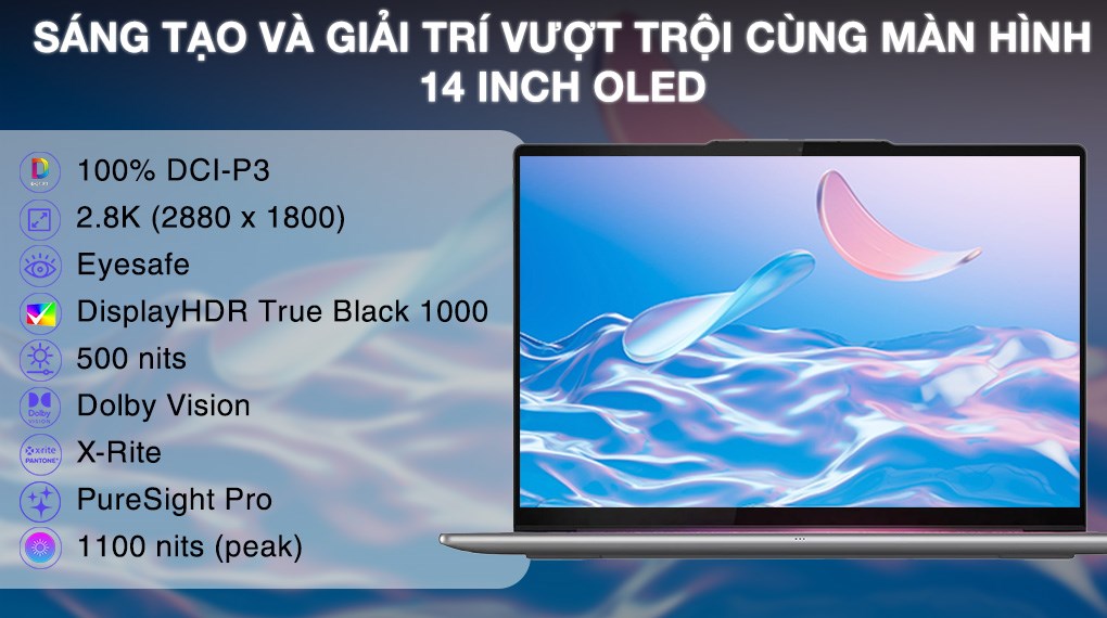 Laptop Lenovo Yoga Slim 7 OLED 14ILL10 - 83JX0086VN (Ultra 5 226V, 16GB, 512GB, 2.8K OLED 120Hz, OfficeH24, Win11)