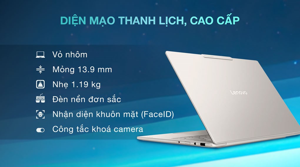 Laptop Lenovo Yoga Slim 7 OLED 14ILL10 - 83JX0081VN (Ultra 7 258V, 32GB, 1TB, 2.8K OLED 120Hz, OfficeH24, Win11)