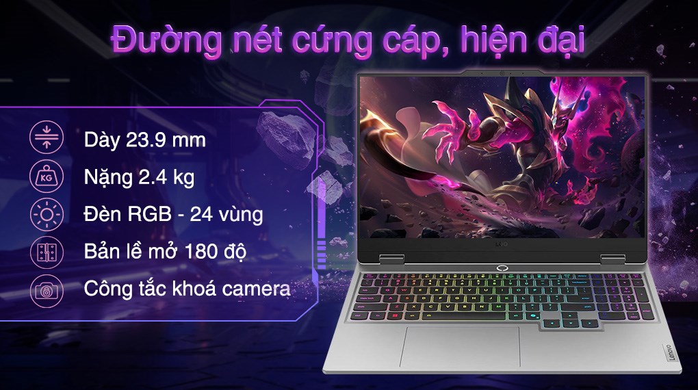 Laptop Lenovo Gaming LOQ 15AHP10 - 83JG0047VN (R7 250, 16GB, 512GB, RTX 5050 8GB, Full HD 144Hz, Win11)