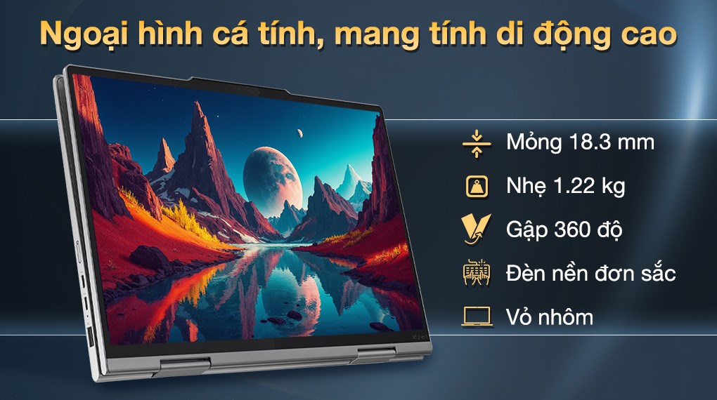 Laptop Lenovo ThinkPad X1 2in1 Gen 10 - 21Q0003JVN (Ultra 7 255U, 32GB, 1TB, WUXGA, Cảm ứng, Win11Pro)